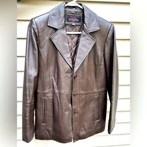 FS Limited Vintage Leather Jacket , Dark brown blazer style